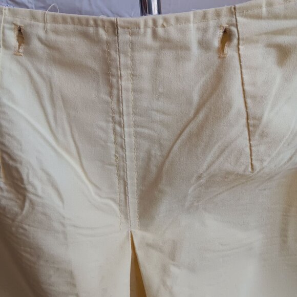 25" Vintage 1970's Womens Skirt COUNTRY YELLOW Taper COTTON BLEND Skort Shorts - Picture 5 of 9
